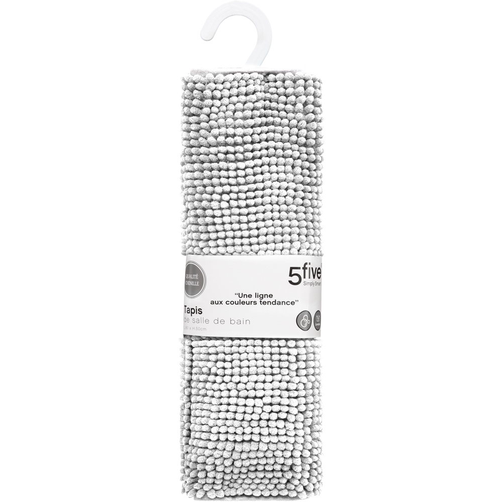 Alfombra De Baño Chenilla Blanca 80x50Cm