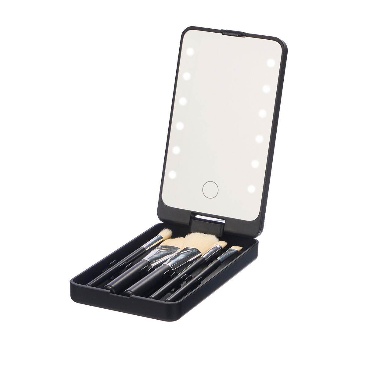 Set de espejo con 5 brochas de maquillaje