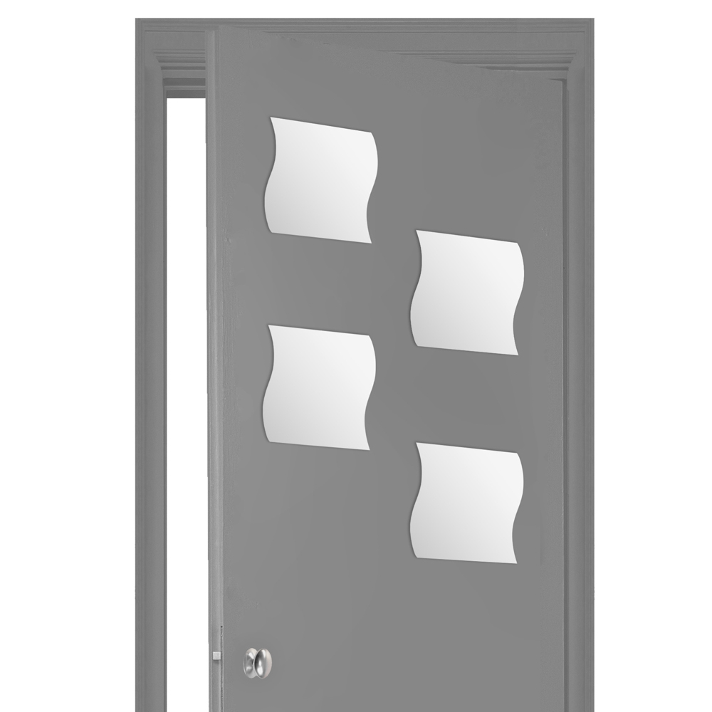 Juego 4Espejos Adhesivos Ondulados 20x20