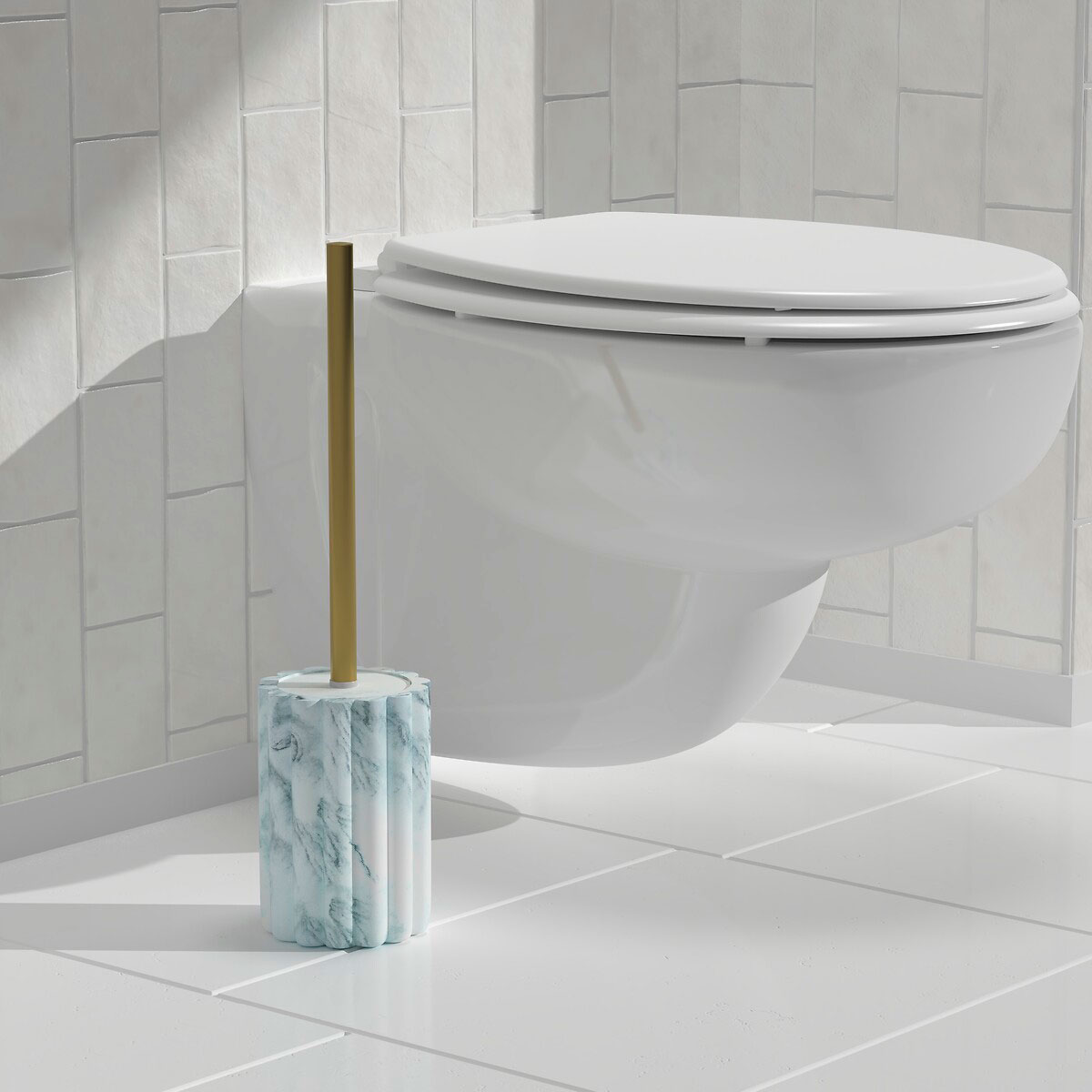Escobilla wc MARBY blanco de poliresina