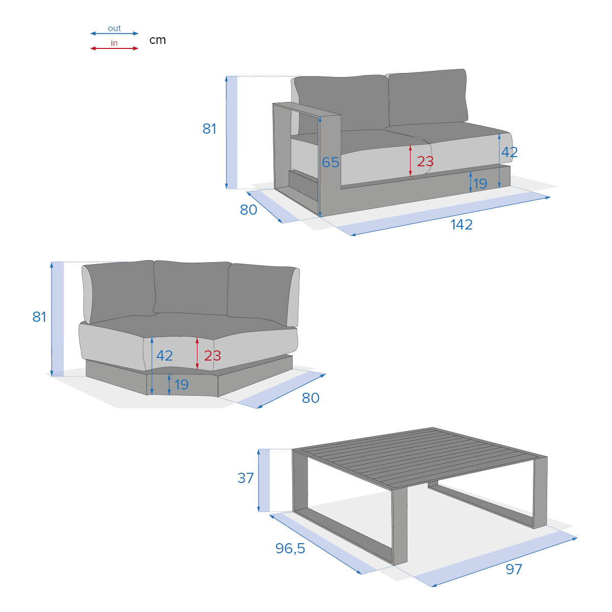 Conjunto De Jardim Ângulo Allure Branco 5 Lugares