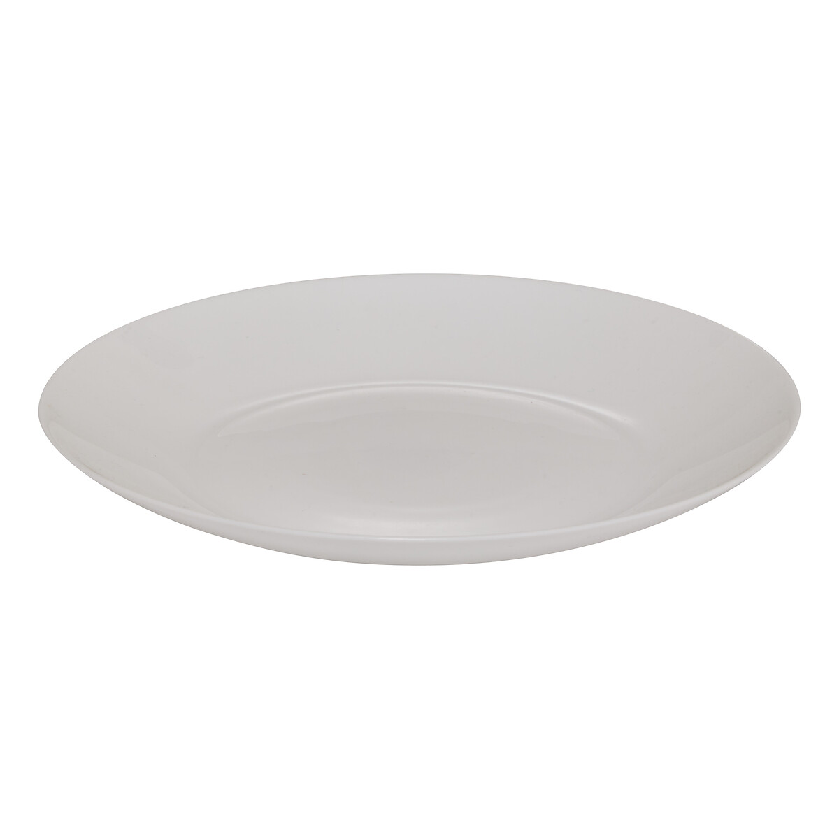 Plato llano LOUISE blanco de vidrio 25cm