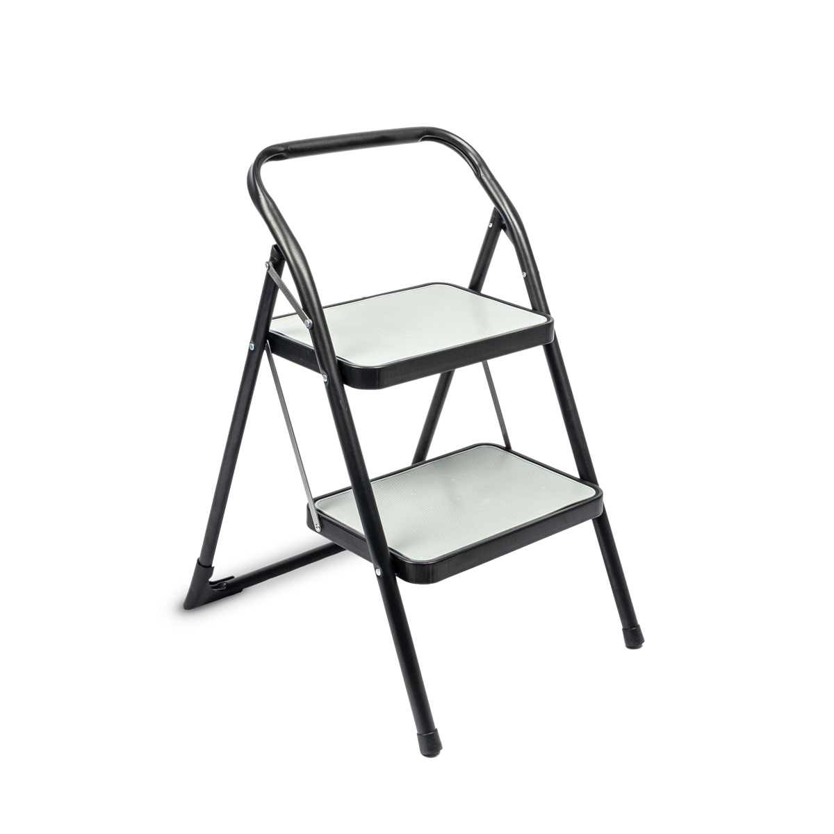 Escalera Negra Con 2 Peldaños De Metal