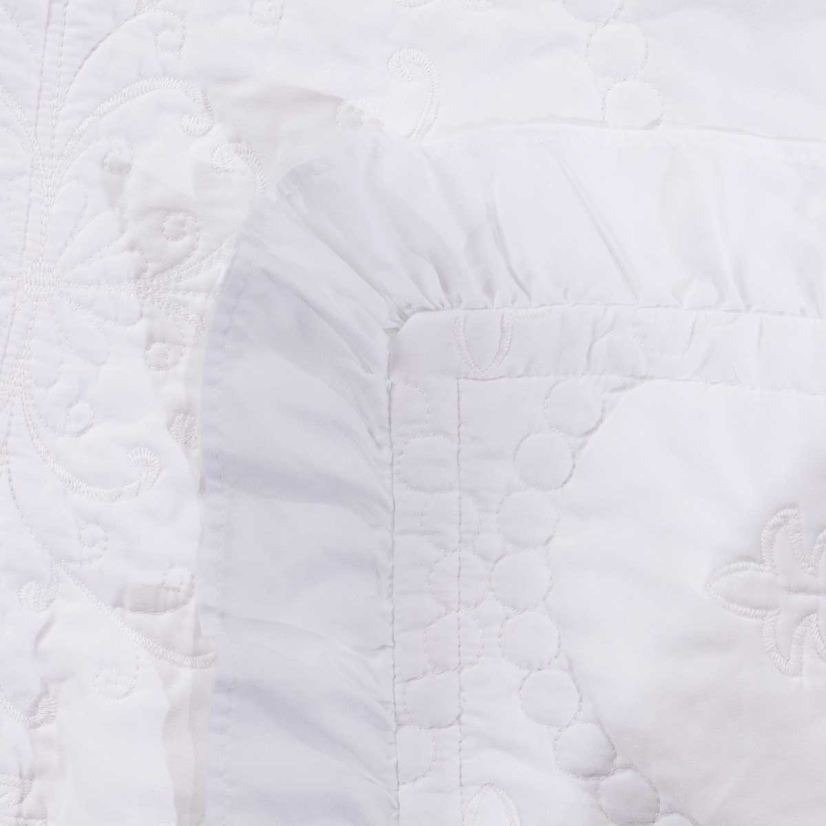 Edred&oacute;n blanco con flores 220x240cm