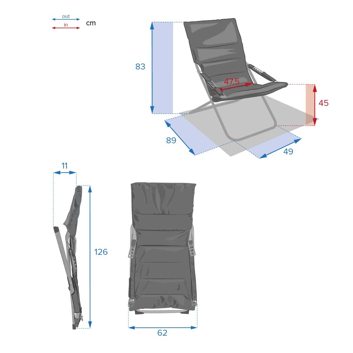 Silla relax MILOS gris ardosia