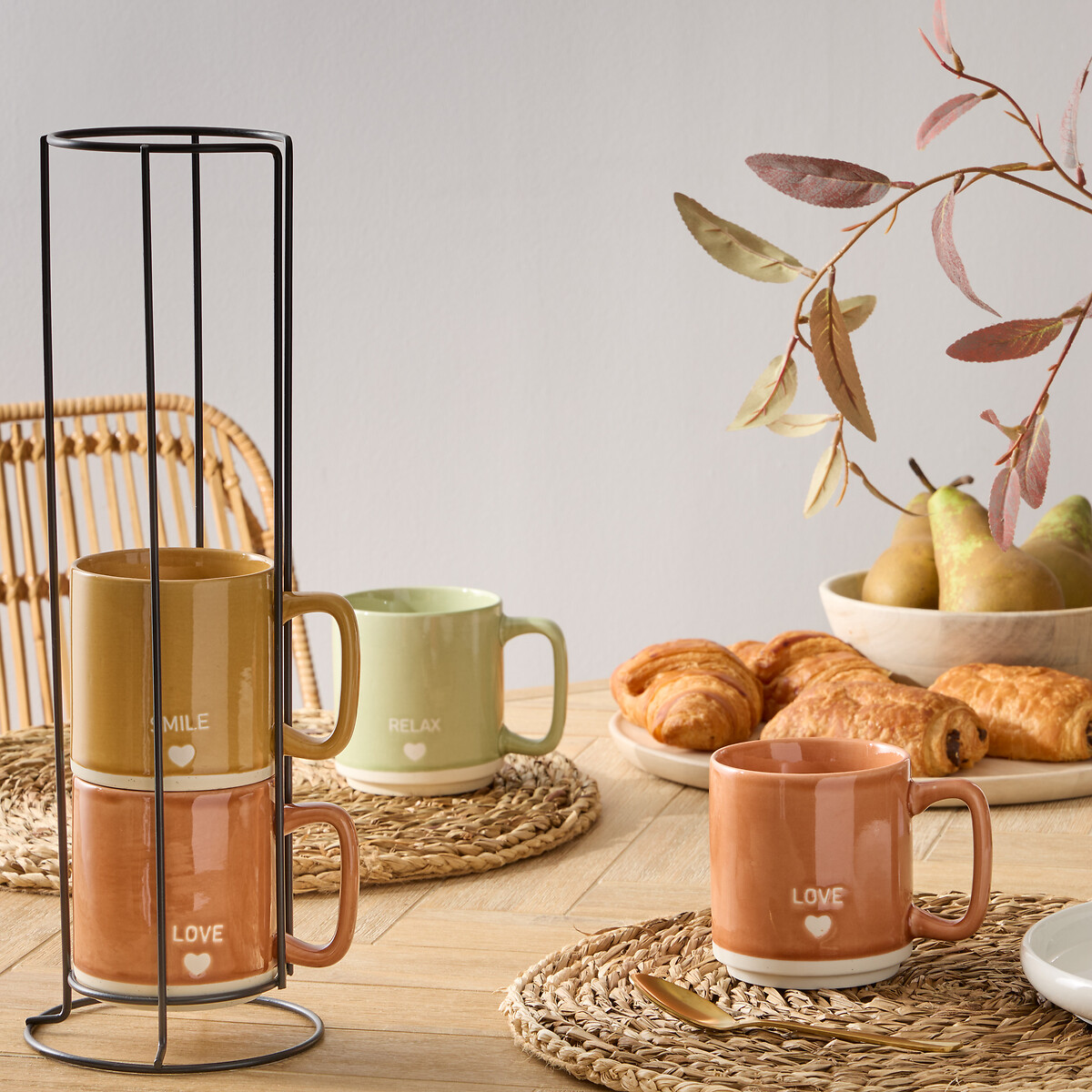 Set de 4 tazas con soporte RELAX 34cl