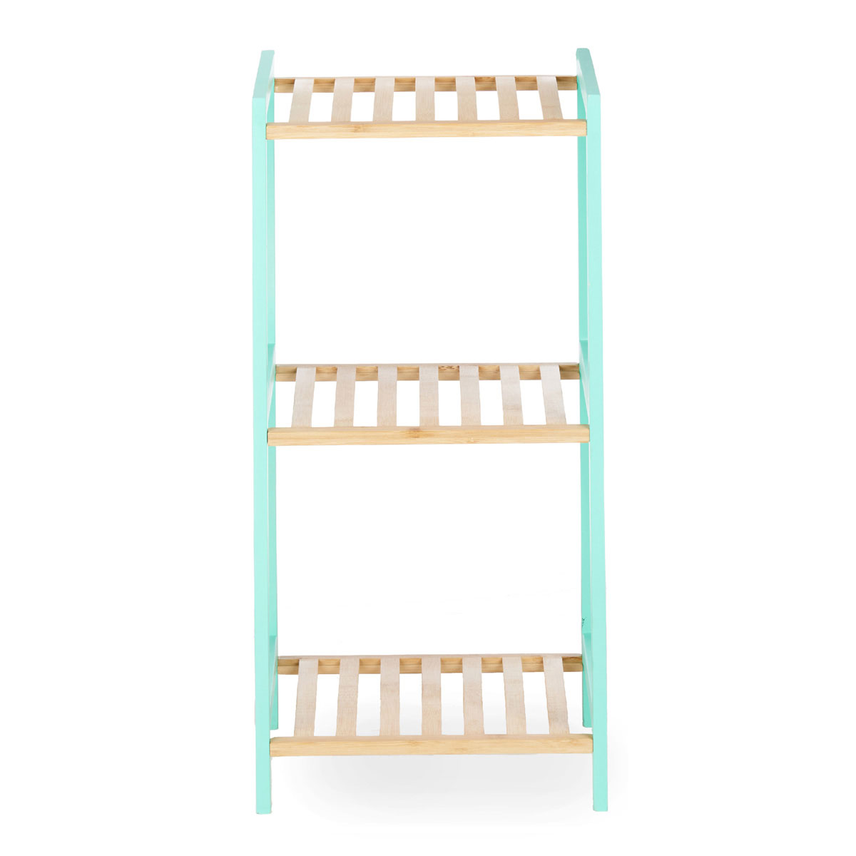 Estante con 3 baldas verde de bamb&uacute; 70cm