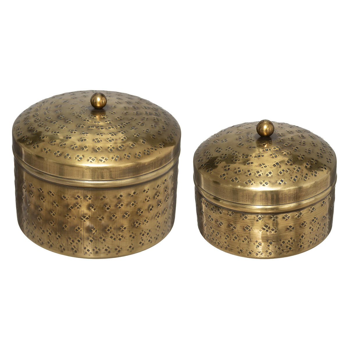 Juego de 2 cajas OASIS decorativas doradas