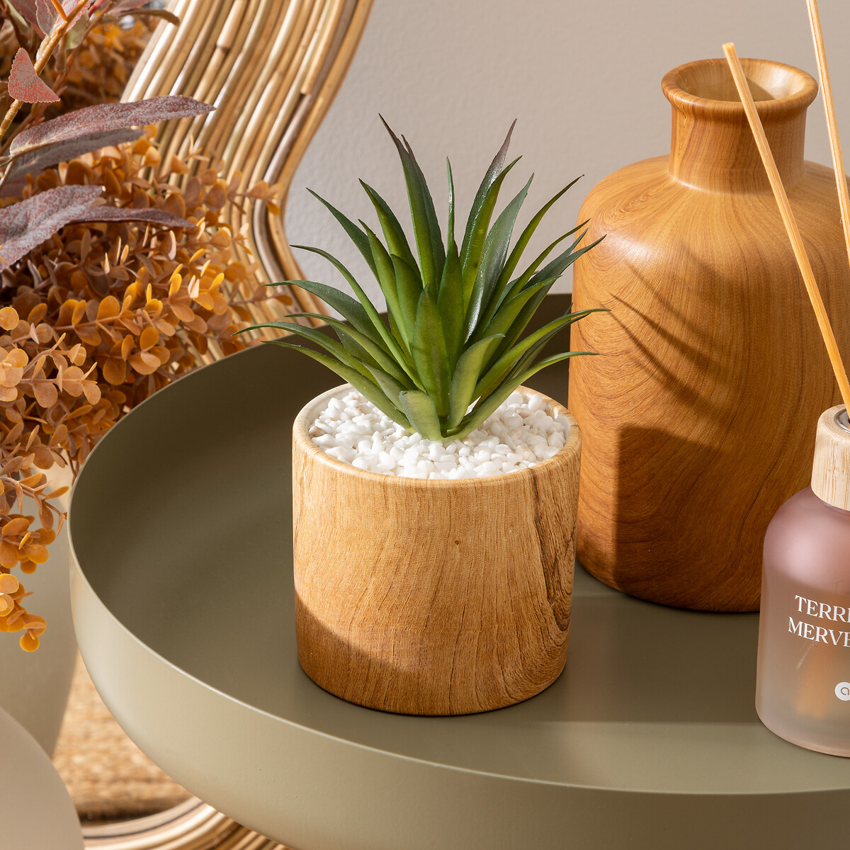 Maceta con planta artificial SOA de cer&aacute;mica 