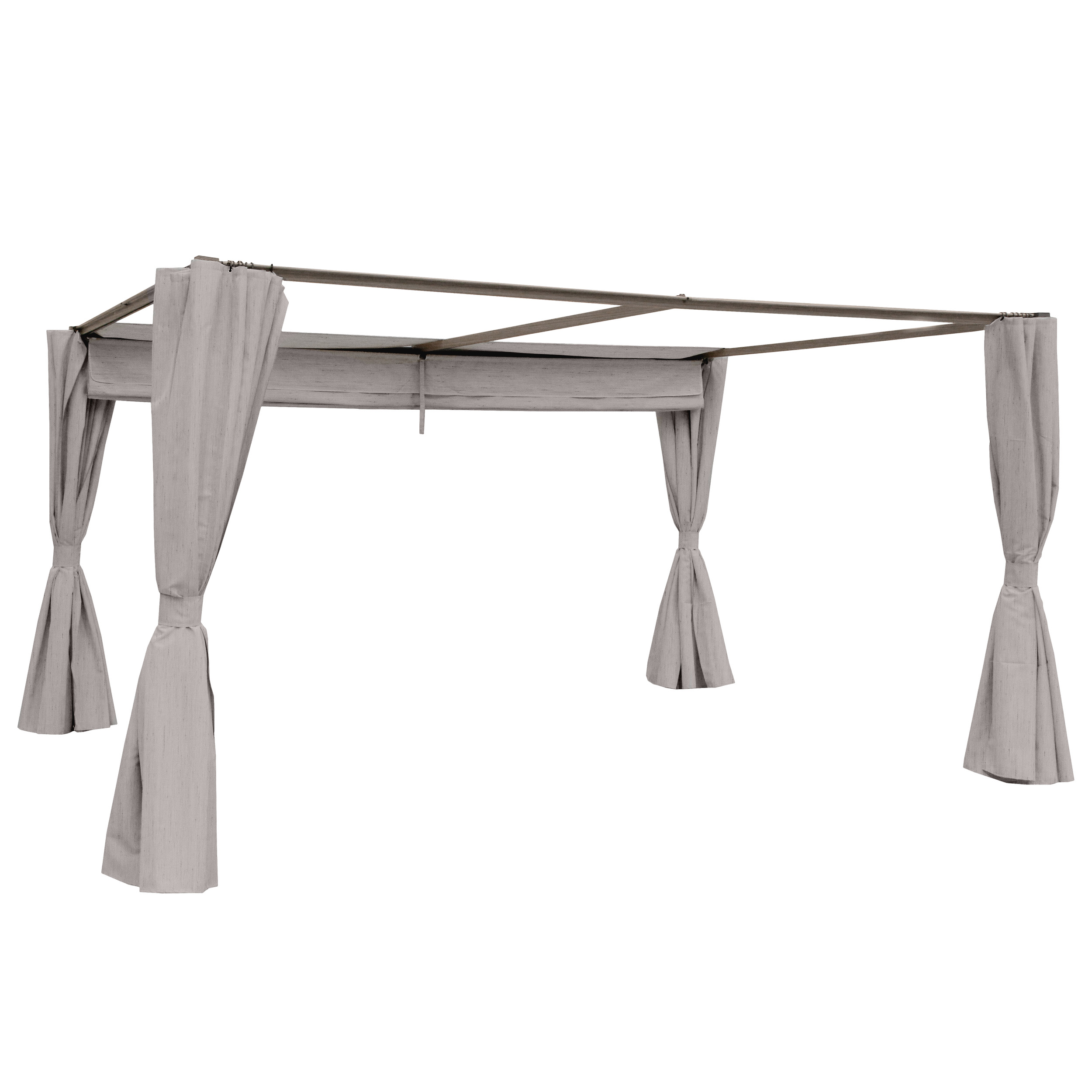 Cortinas Para Pérgola Palmera Gris 3x4M