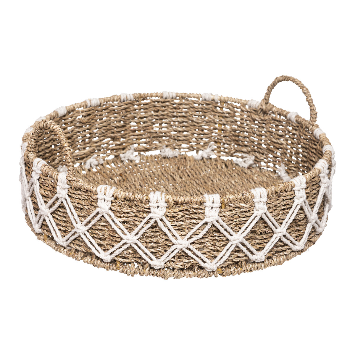 Cesta Redonda De Macramé 38.5x15.5Cm