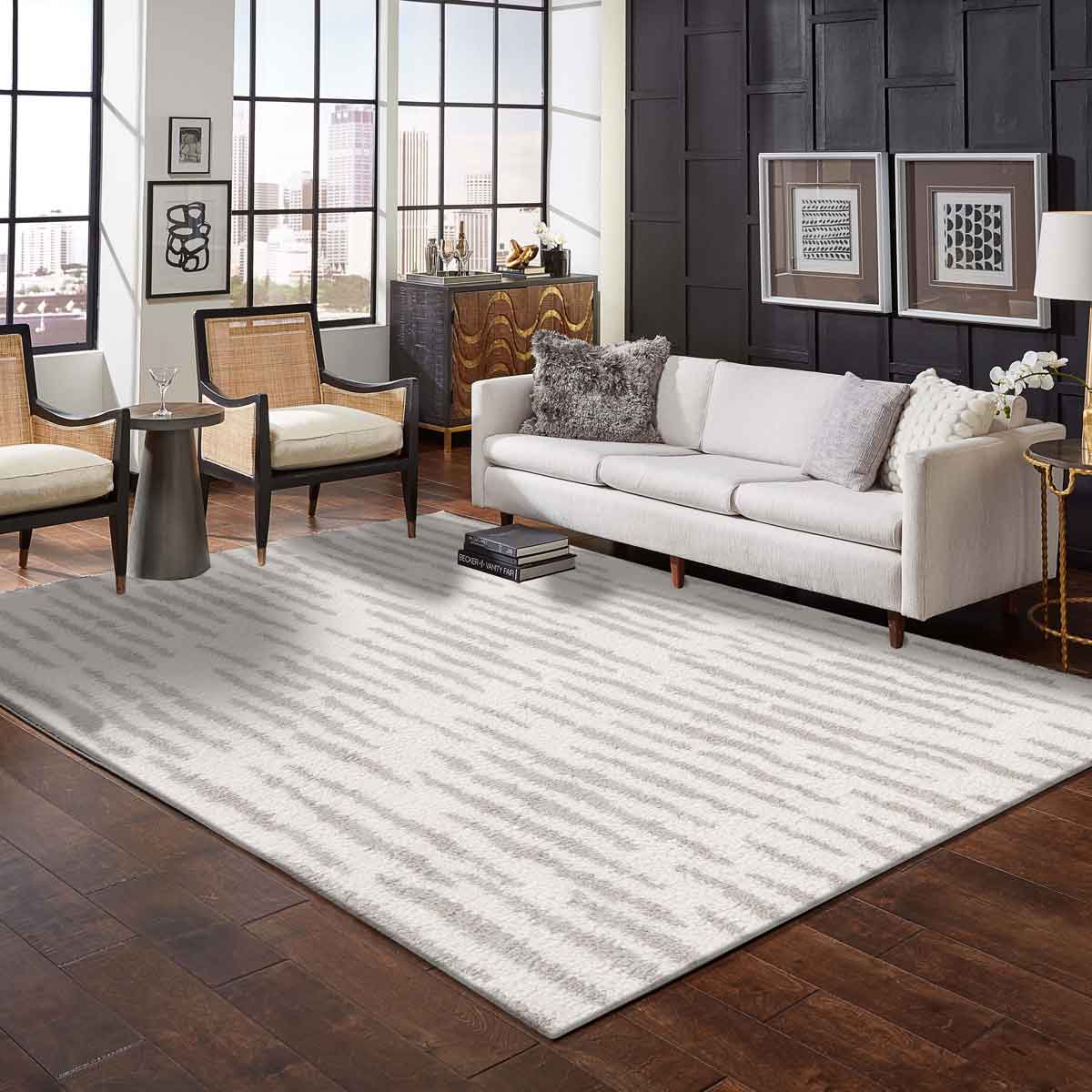 Alfombra Toul Rayas Beige 120x160Cm