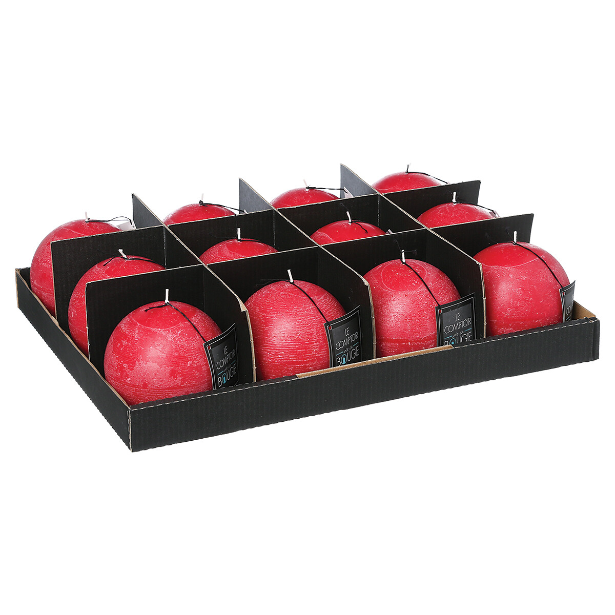 Vela Bola Rústica Vermelha 10cm