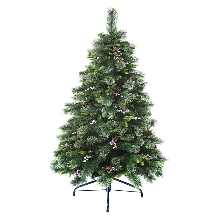 Árvore De Natal Wyoming Verde Com Pinhas E Azevinhos 150cm