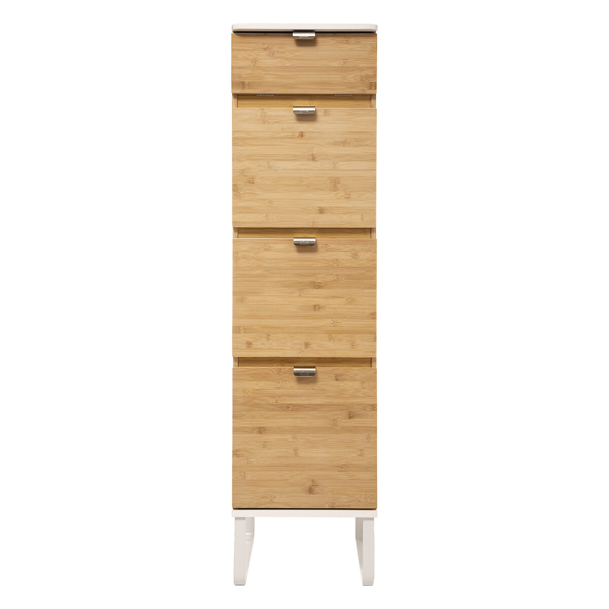 Mueble wc con espejo y cajones de bamb&uacute;