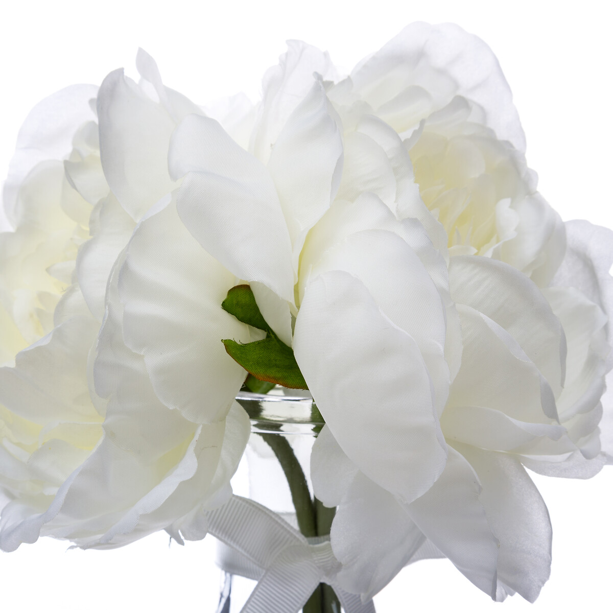 Florero De Vidrio Con 3 Pe&oacute;nias 25Cm