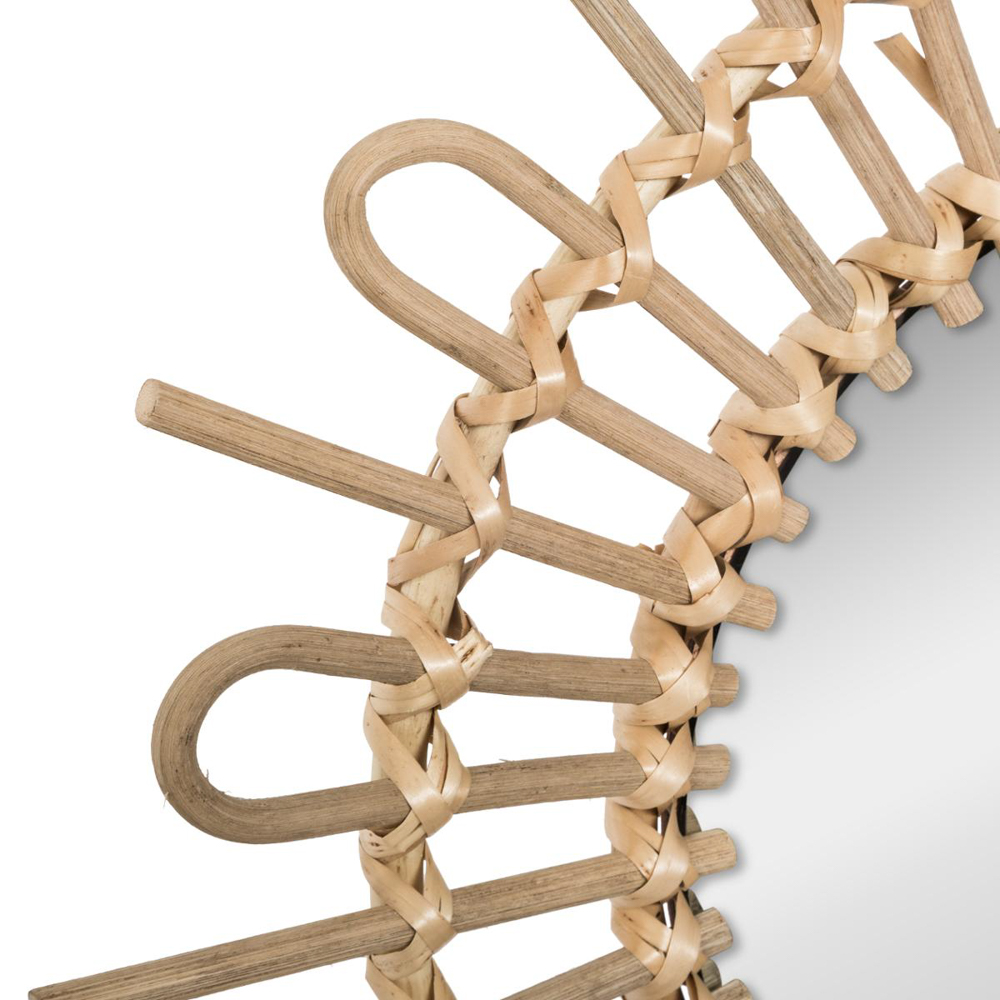 Espejo Decorativo De Ratán 50Cm