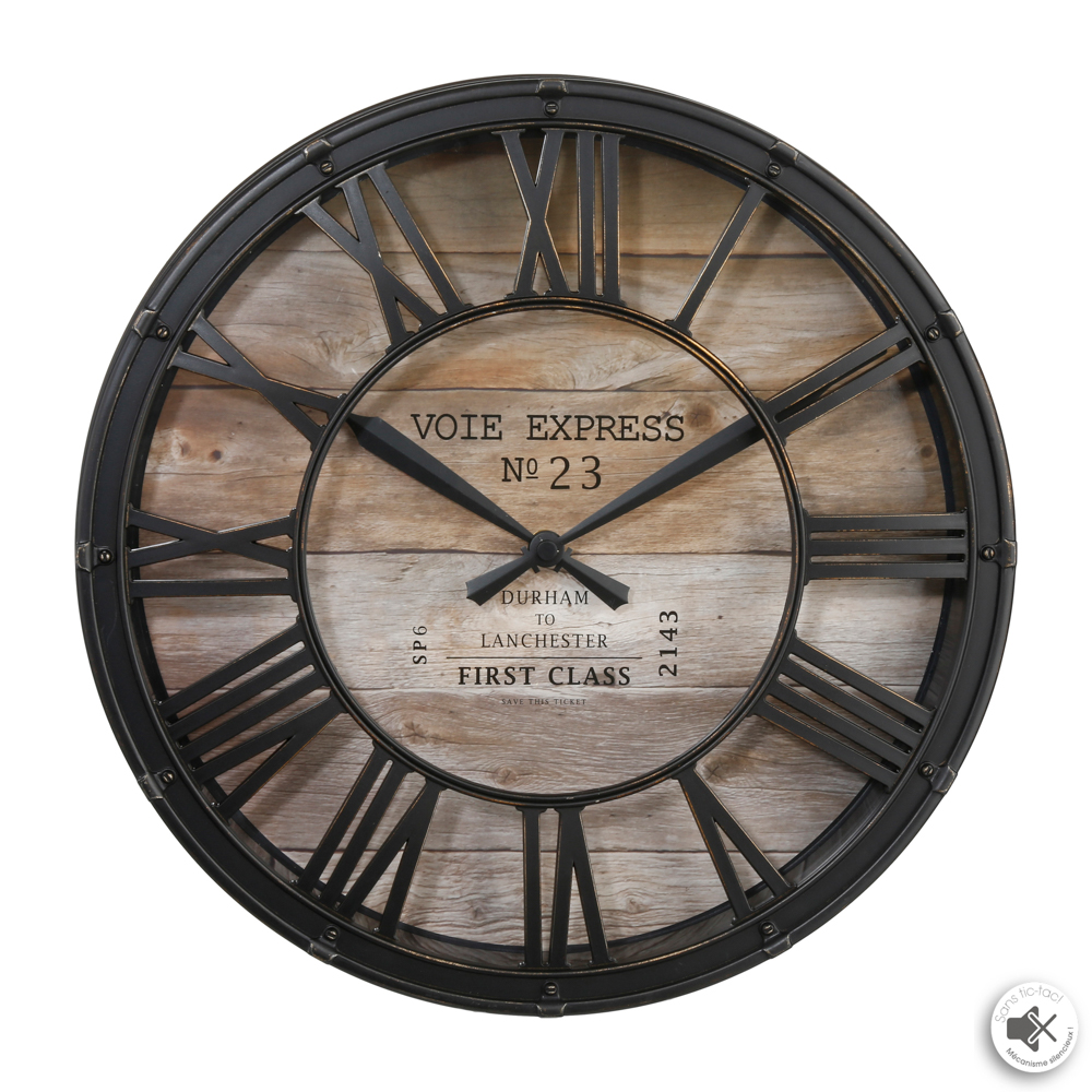 Reloj De Pared Vintage Marr&oacute;n 39Cm