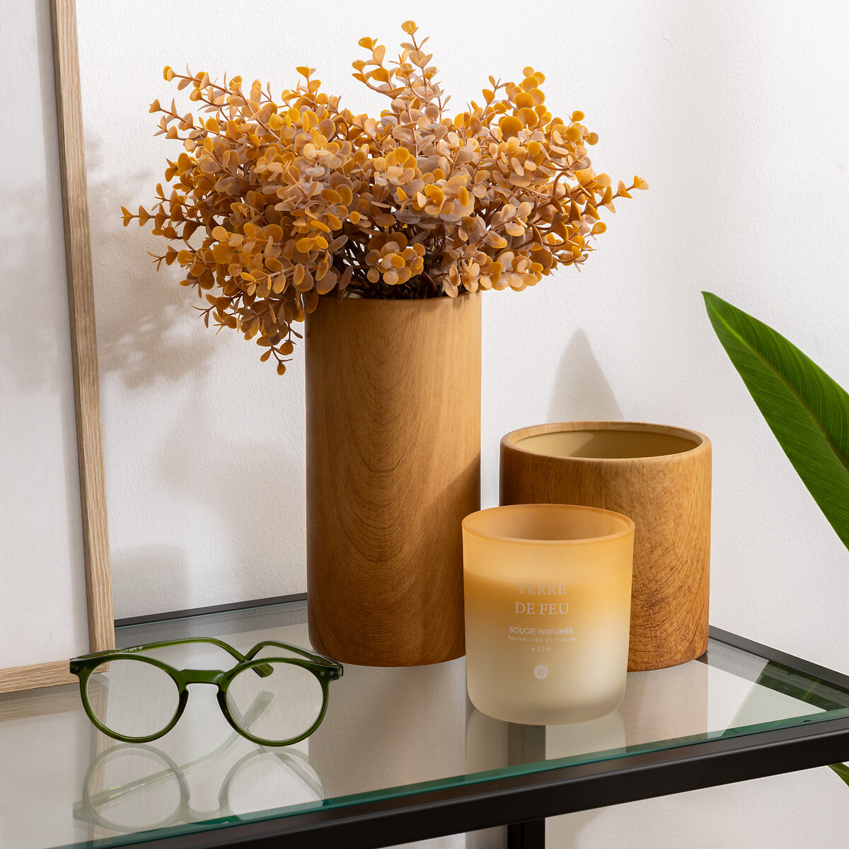 Jarr&oacute;n SOA de cer&aacute;mica efecto madera 20cm