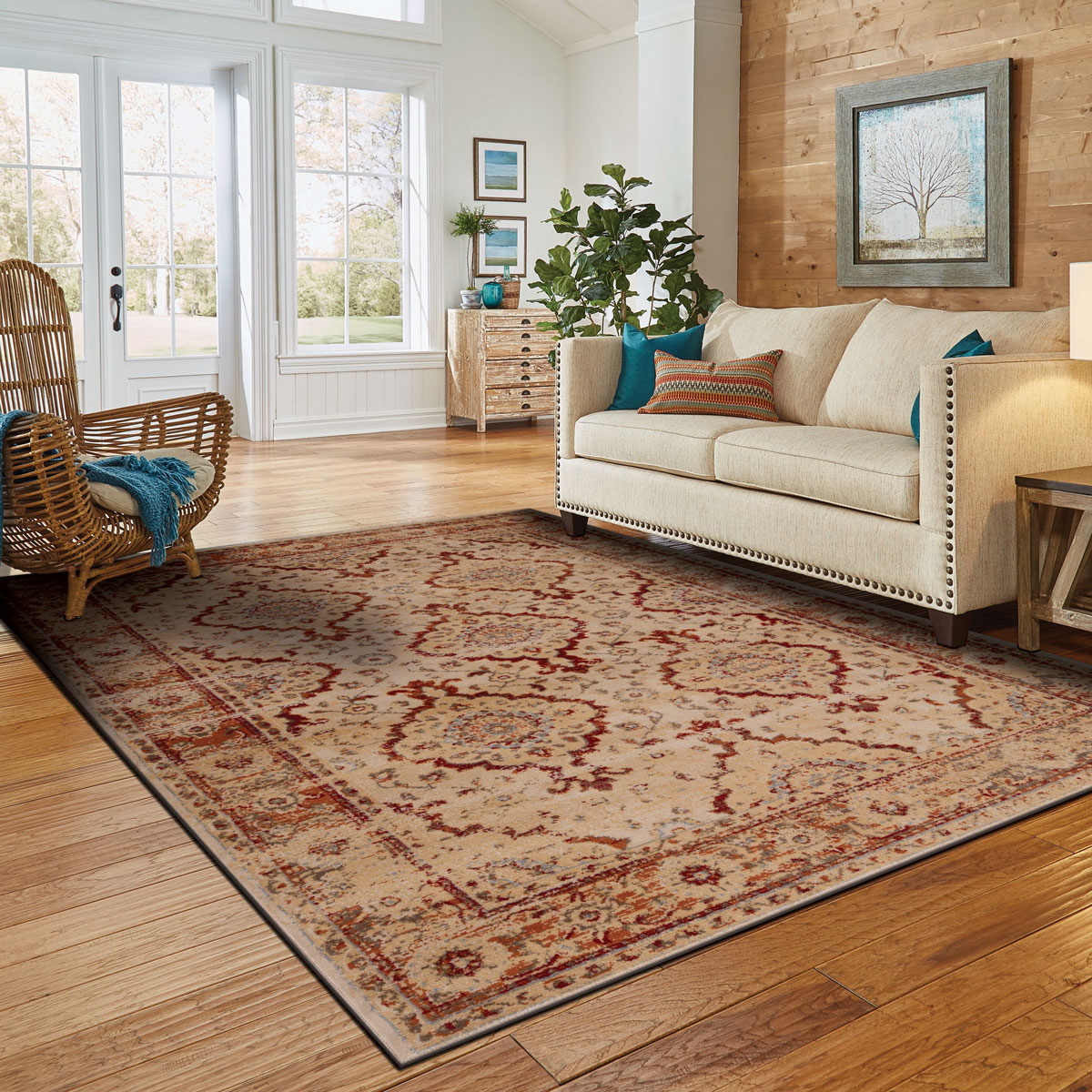 Alfombra Lene Rojo/Beige 120x160Cm