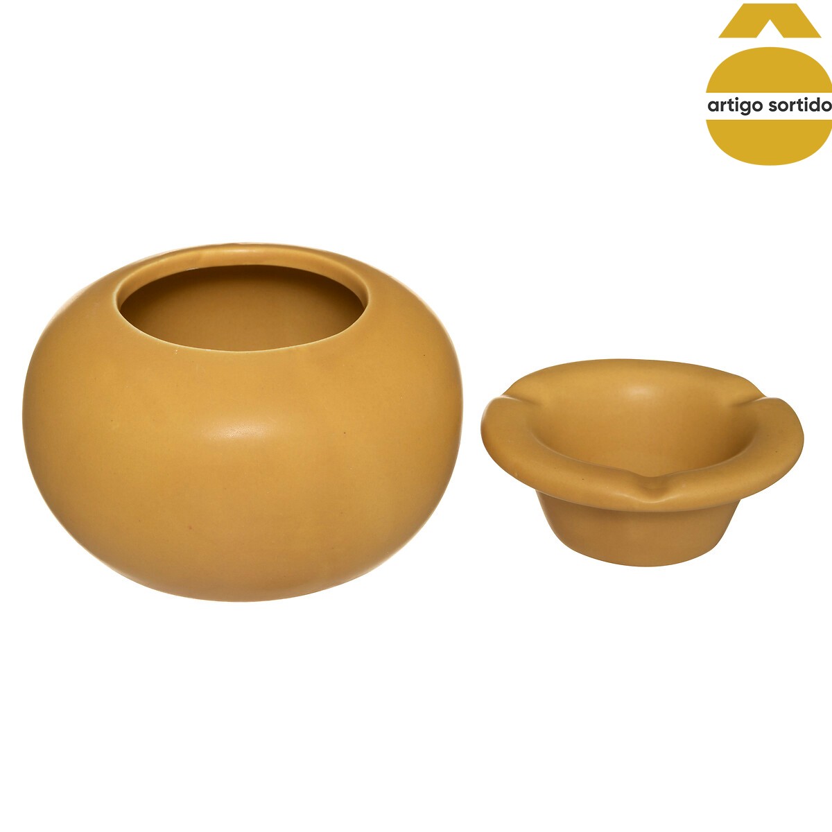 Cenicero Redondo De Cerámica 12.5x8Cm