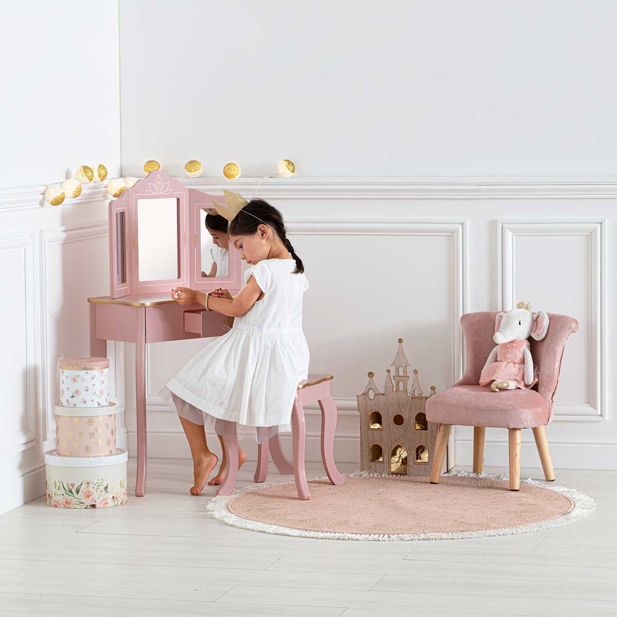 Tocador Kids C/Taburete 59.5x29x98.5Cm