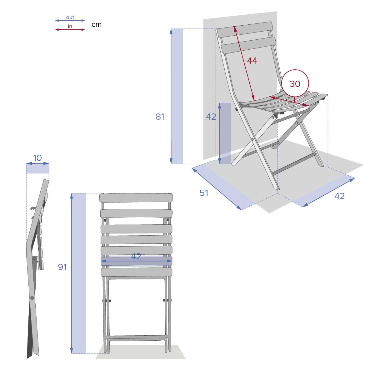 Silla plegable GREENSBORO grafito