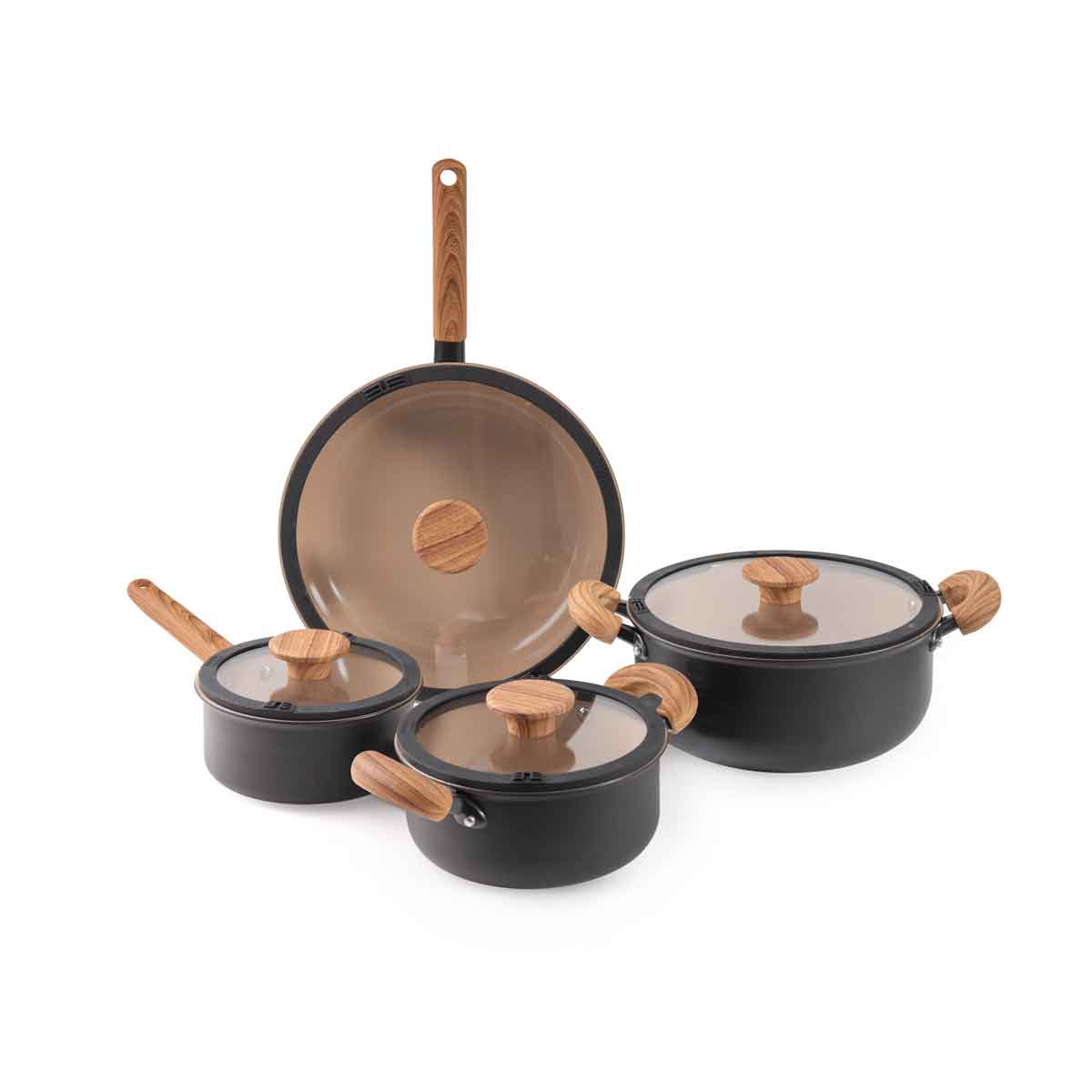 Bater&iacute;a de cocina 4 piezas Farm Negra