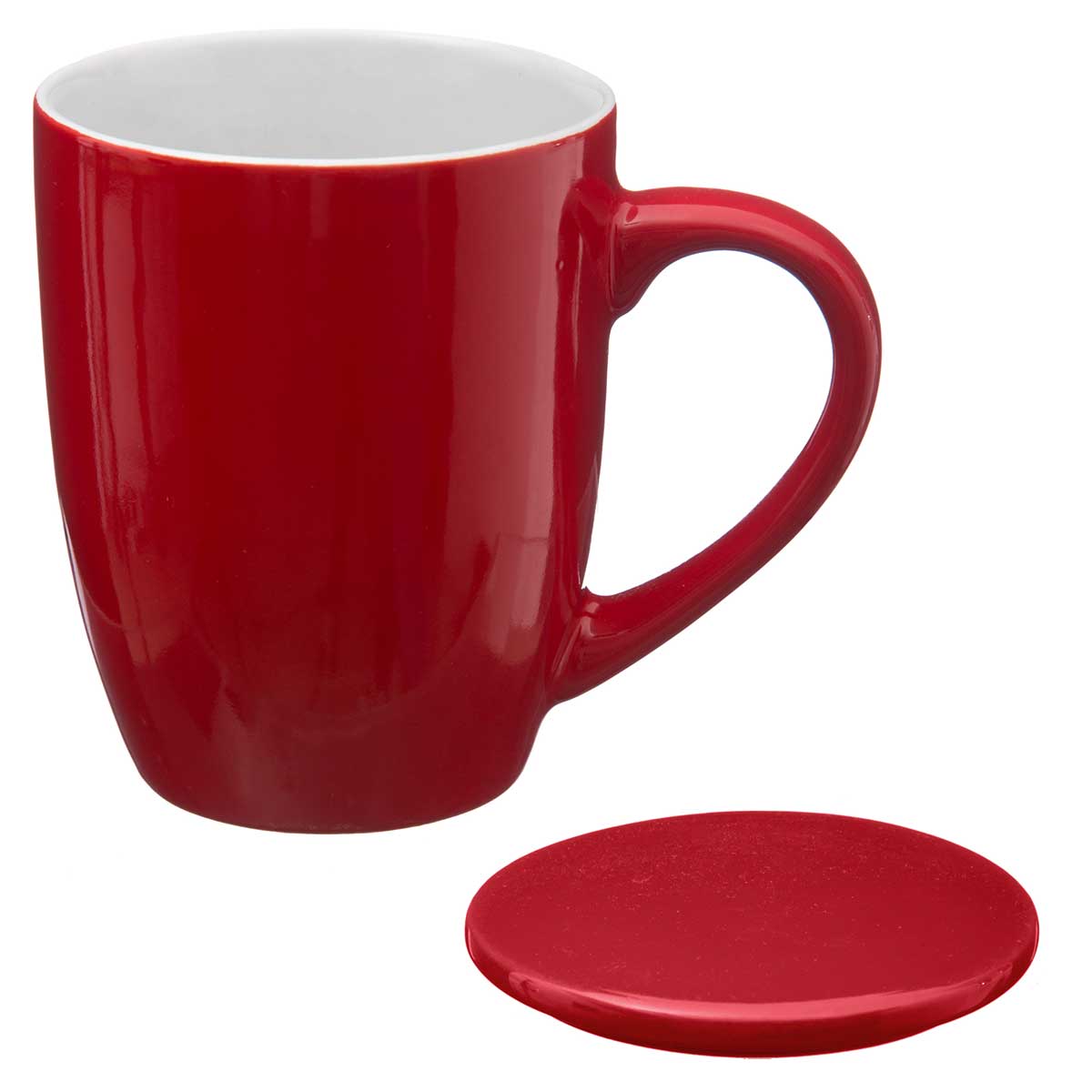 Taza De Cerámica Roja + Infusor 32Cl