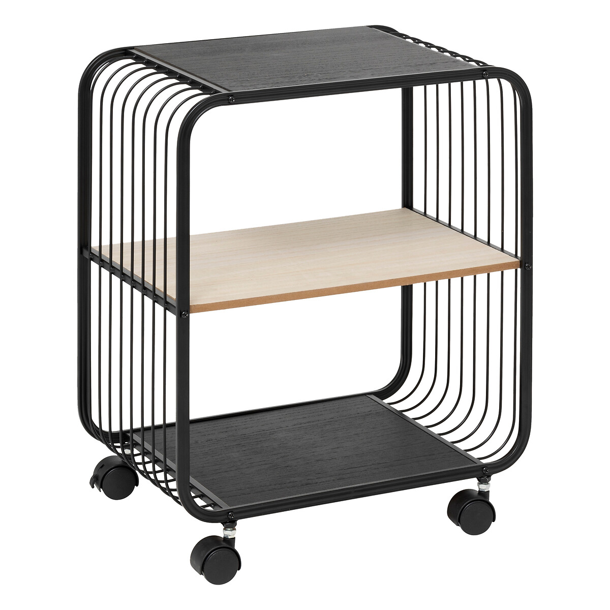 Estante con 2 niveles de mdf negro