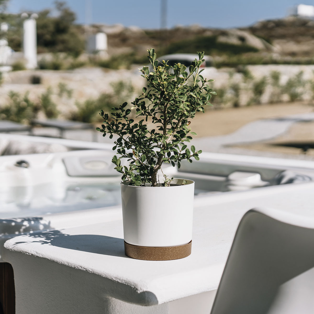 Maceta TUBO PM blanca 14,7x14,8x14,8cm