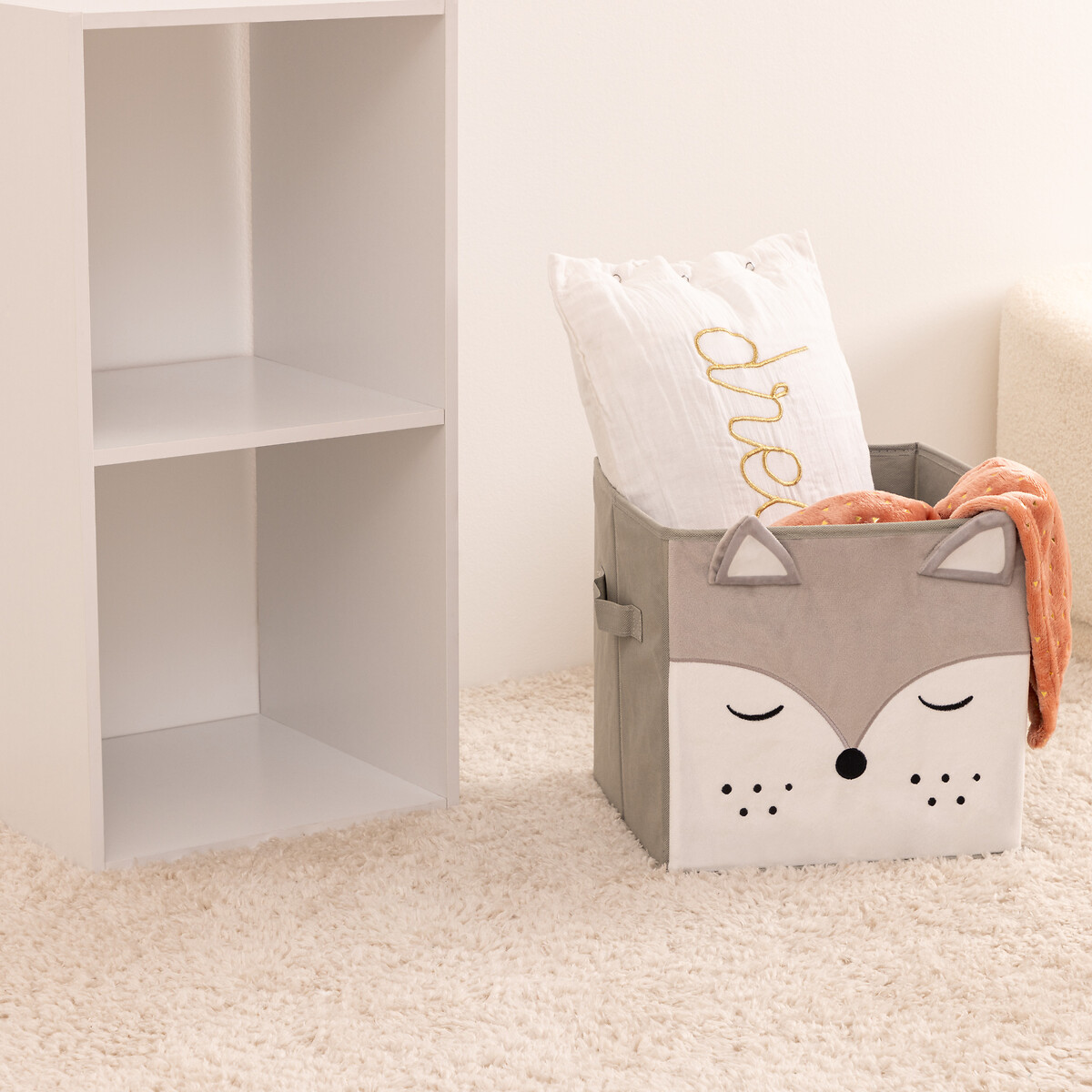 Cubo De Almacenaje Zorro Gris 29x29Cm