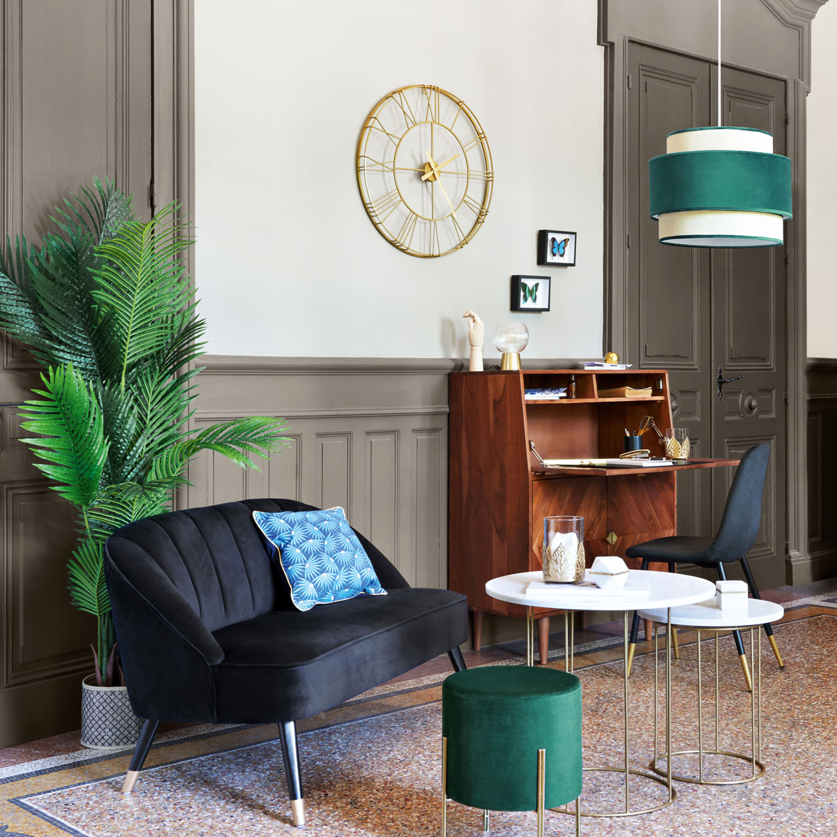 Mesa Auxiliar Metal/Mármol 40x45Cm