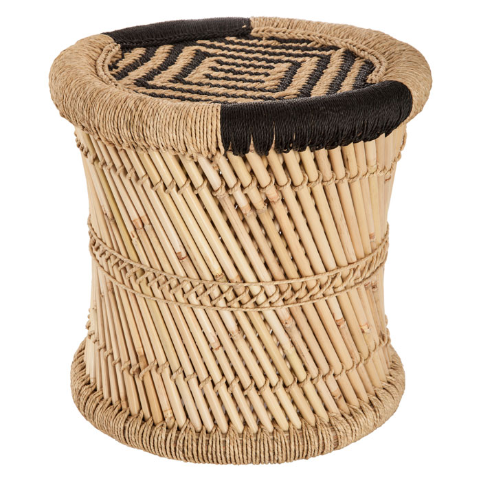 Taburete De Bamb&uacute; Tama&ntilde;o 2/2 38x38Cm