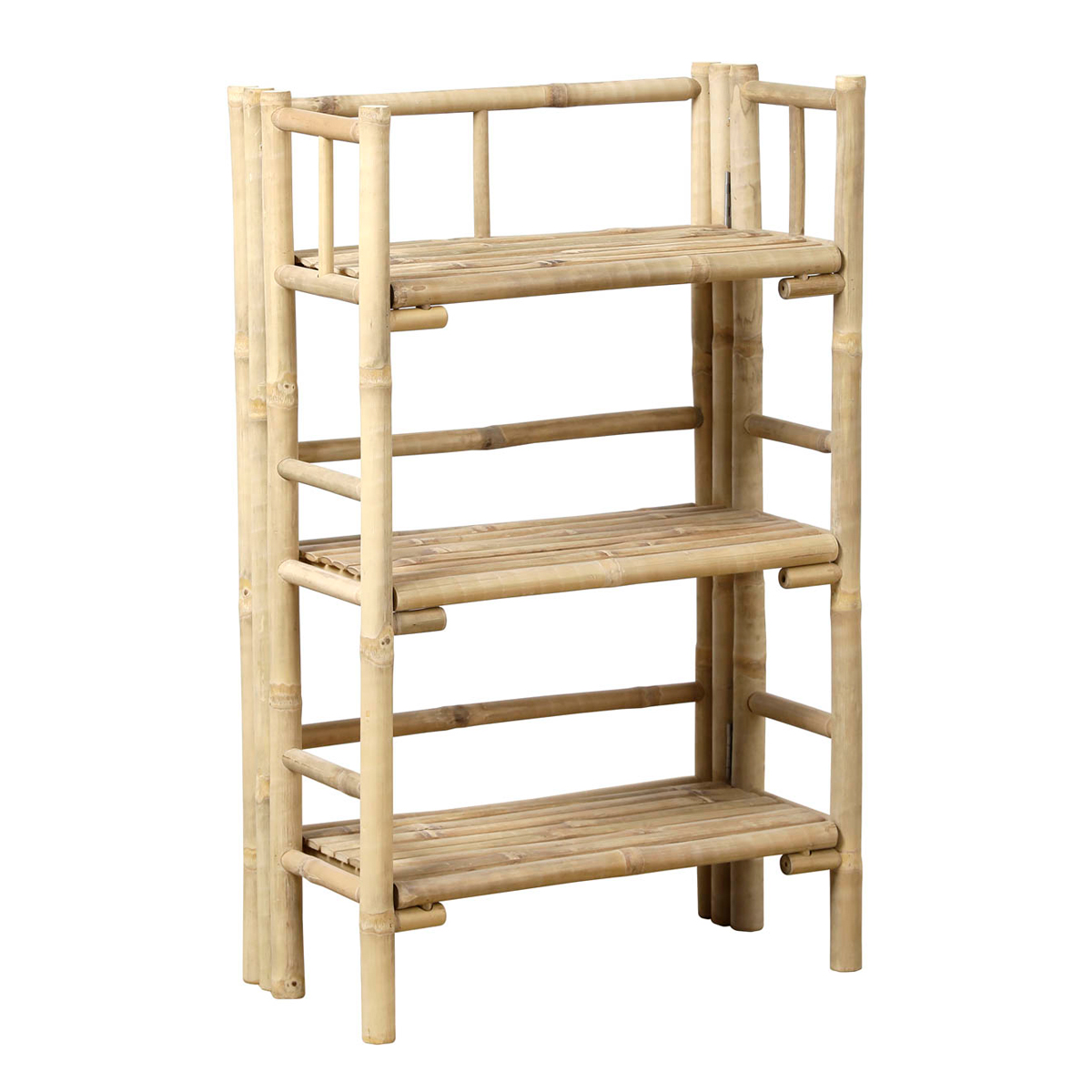 Mueble para ba&ntilde;o de bamb&uacute; con 3 niveles 87.5cm