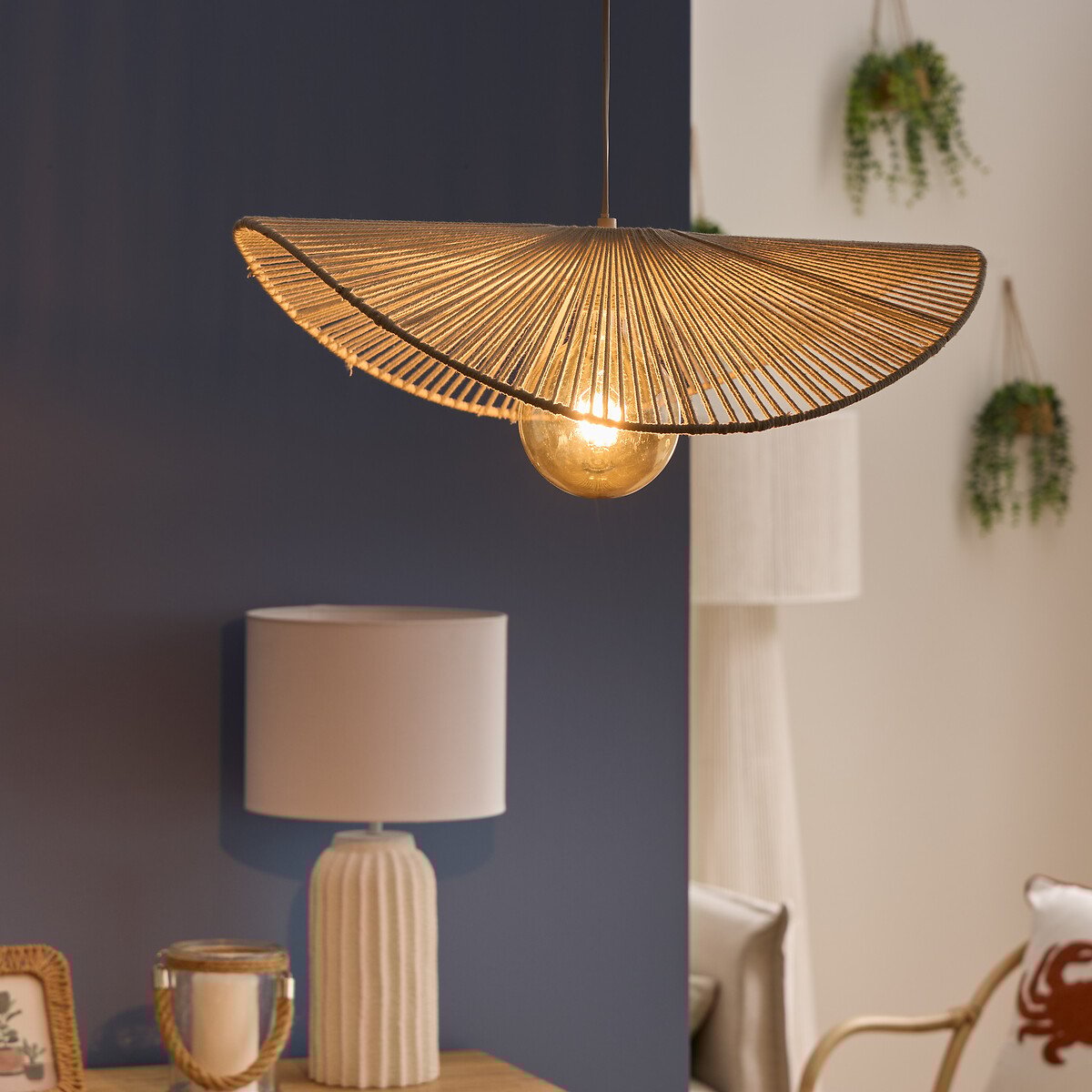 L&aacute;mpara de techo ADELIA blanca 58cm