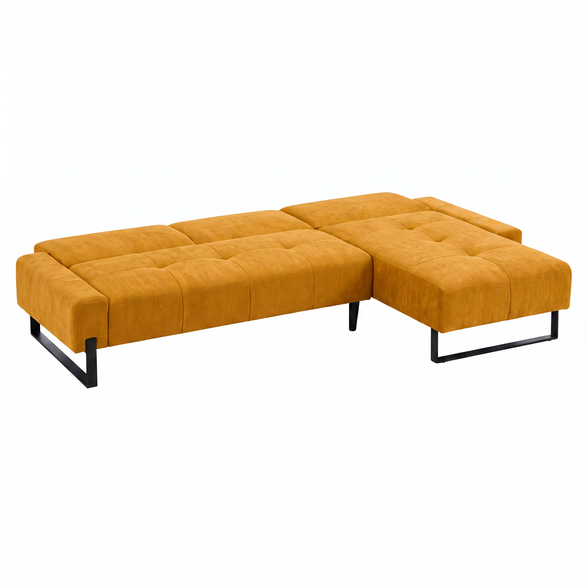 Sof&aacute; cama TOULOUSE con chaise longue ocre