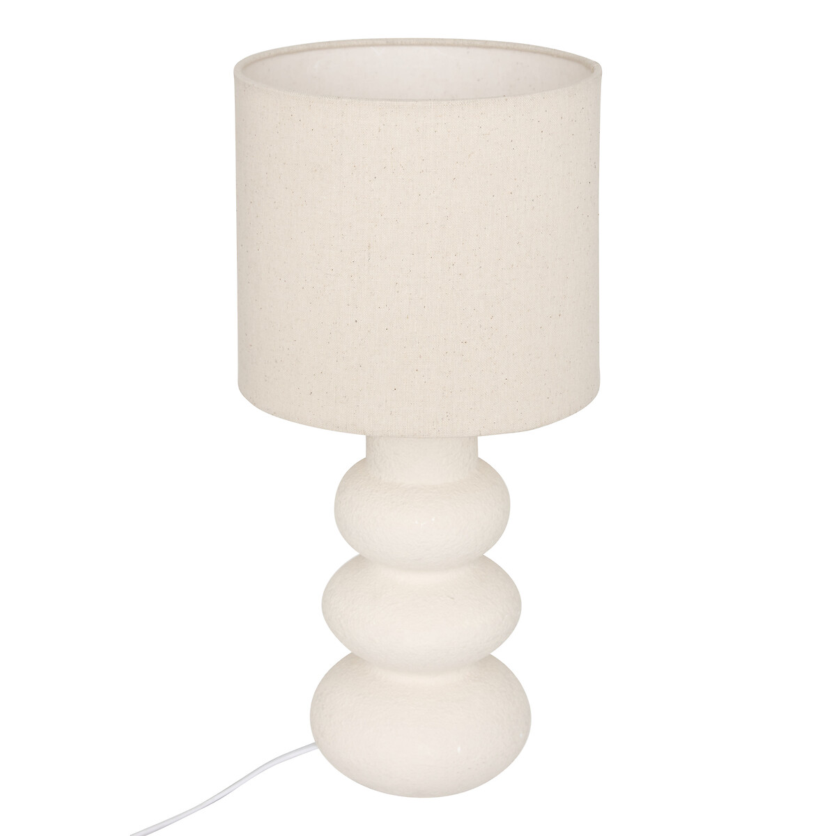 L&aacute;mpara de mesa beige de cer&aacute;mica 42 cm