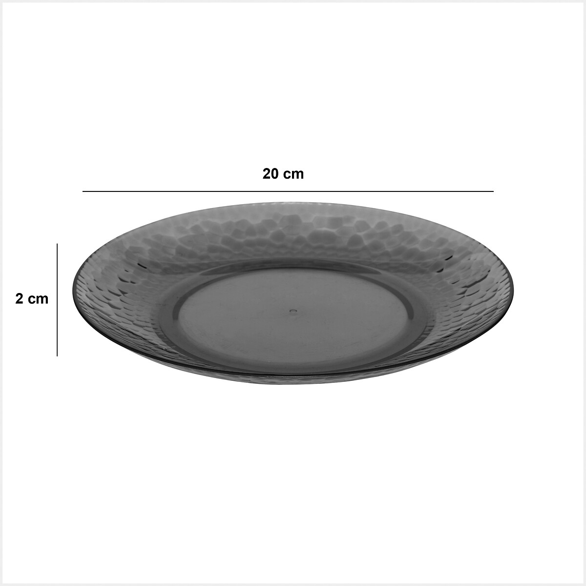 Plato de postre ESTIVA 20cm gris de poliestireno
