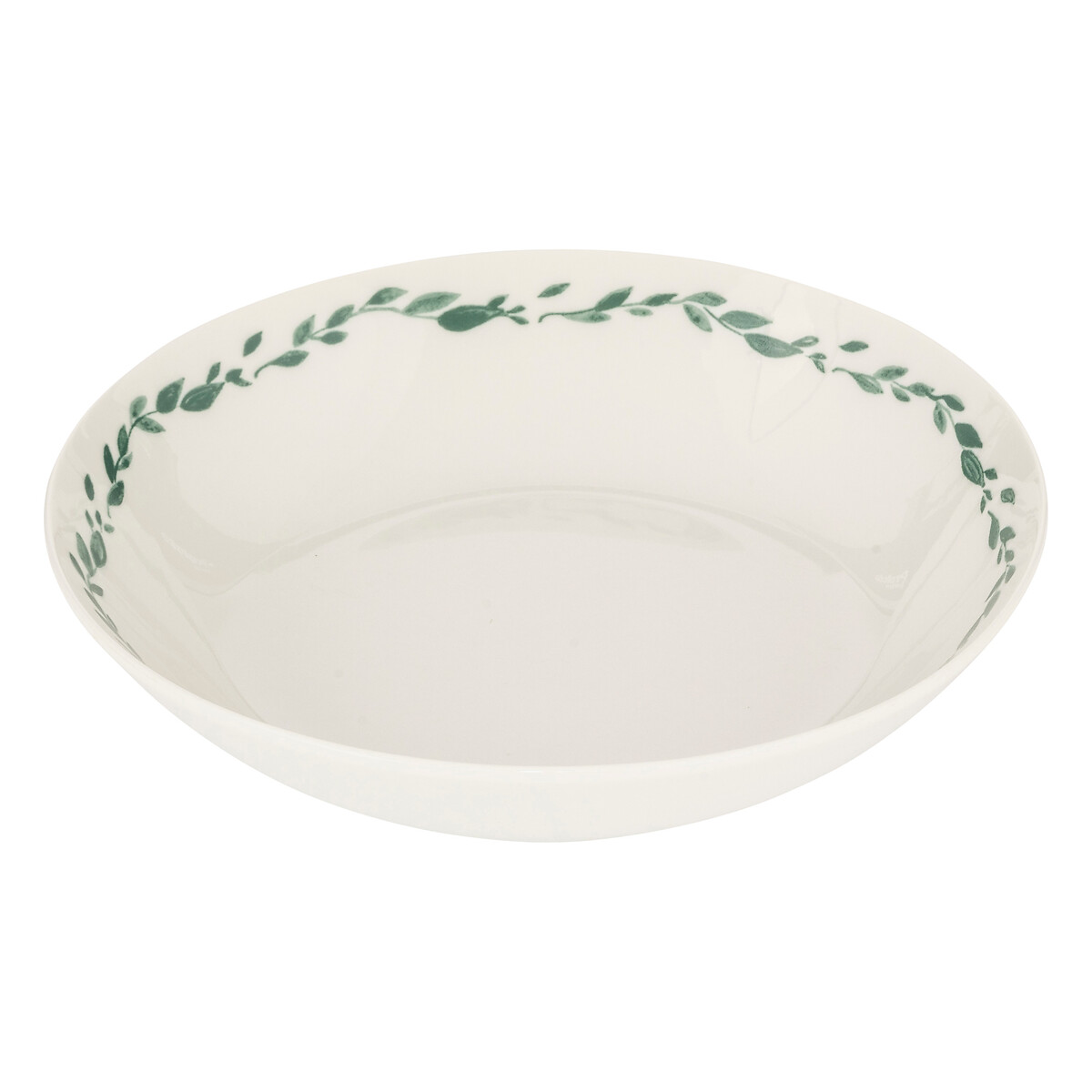 Plato hondo LAURIER blanco de porcelana 20cm