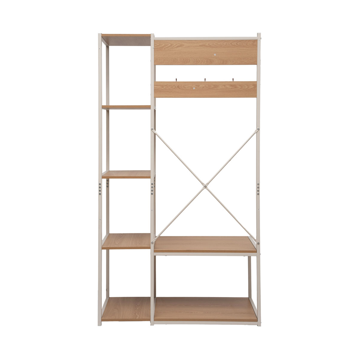 Armario de entrada con perchero y estantes