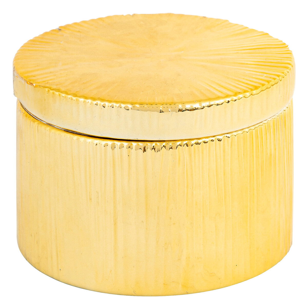 Caja Redonda De Cer&aacute;mica Dorada