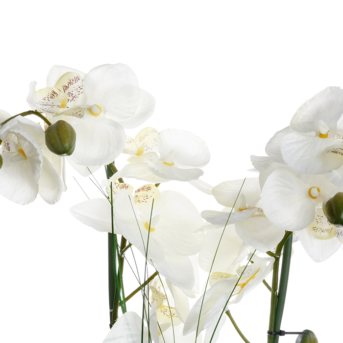 Maceta Cer&aacute;mica Blanca C/Orqu&iacute;dea 53Cm