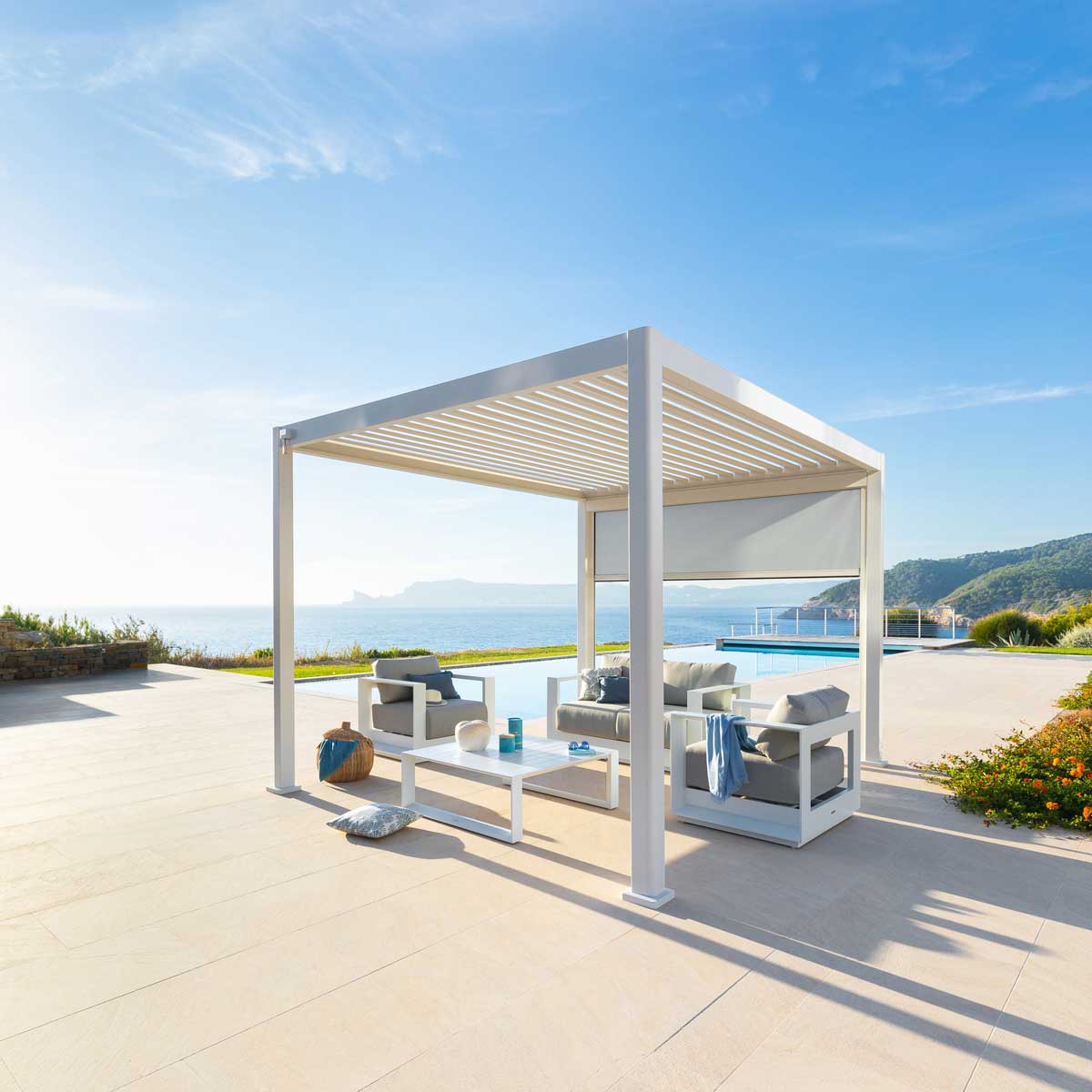 Estore Para P&eacute;rgula &Eacute;vora Branco 3,6x3,6M