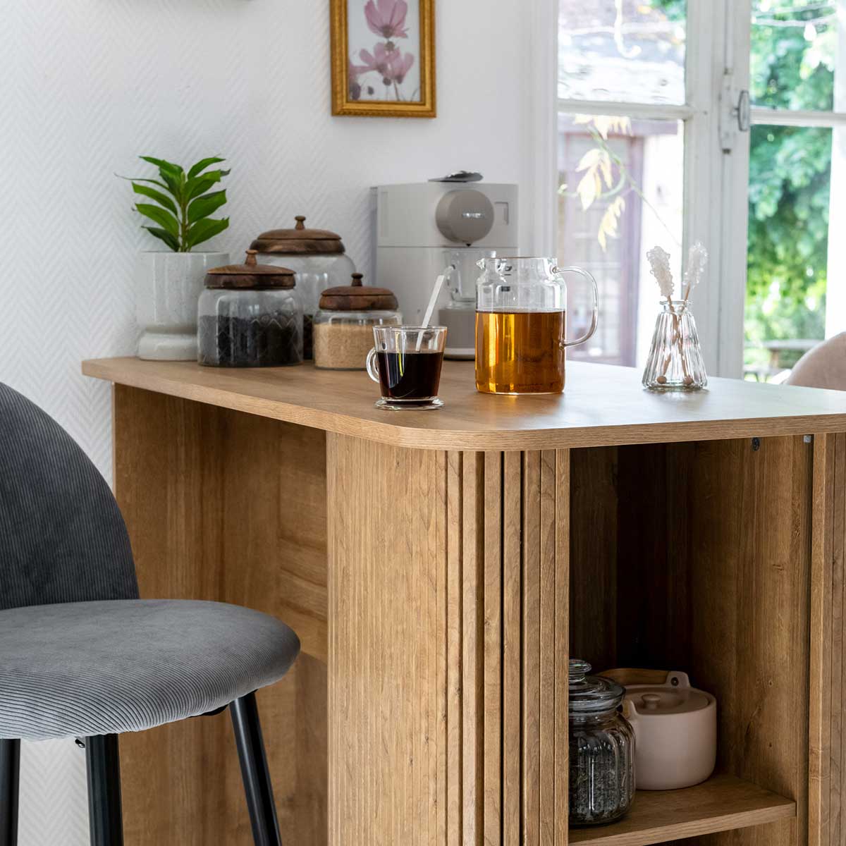 Mesa De Bar Colva Beige MDF