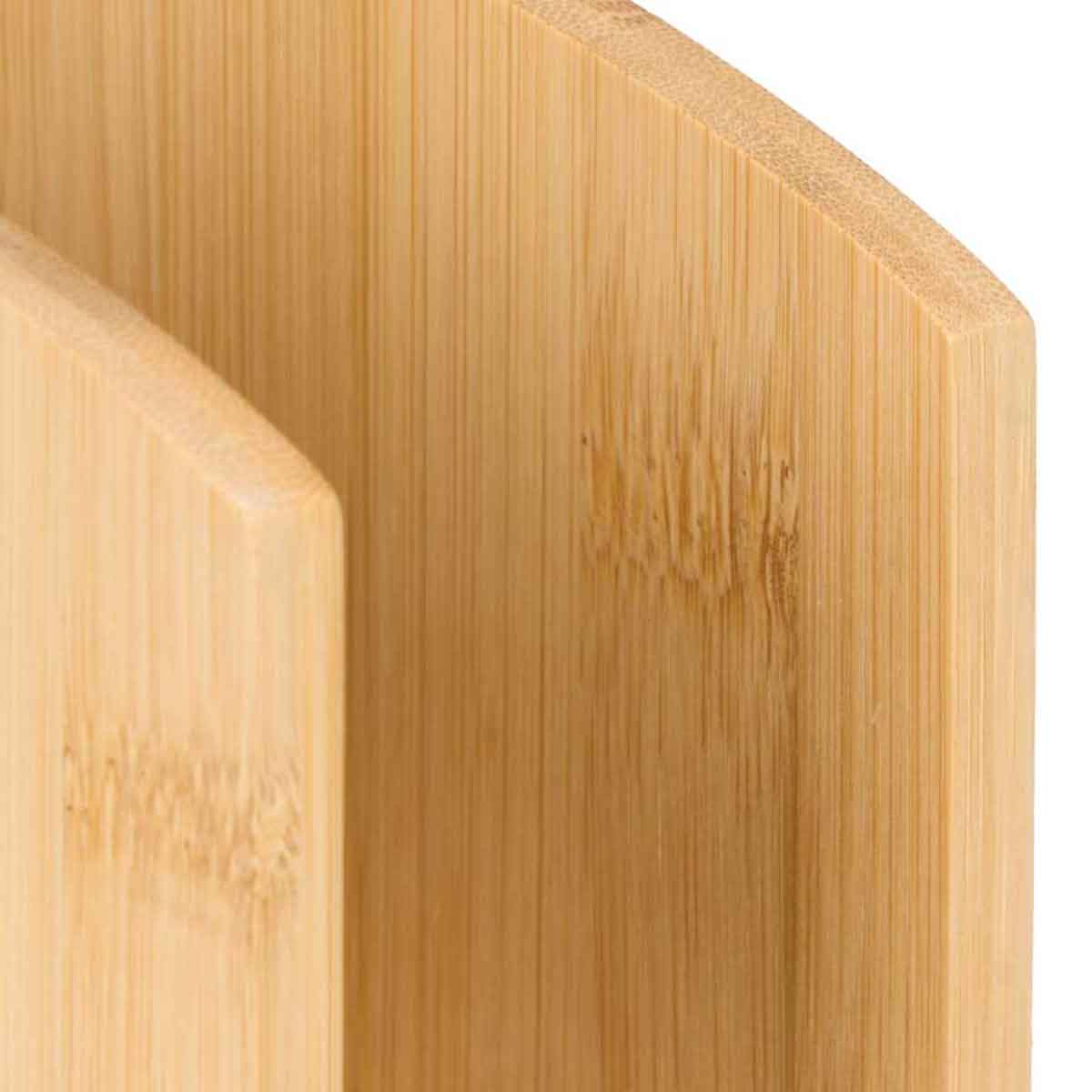 Porta Servilletas Vertical De Bambú 13x6.2x10cm