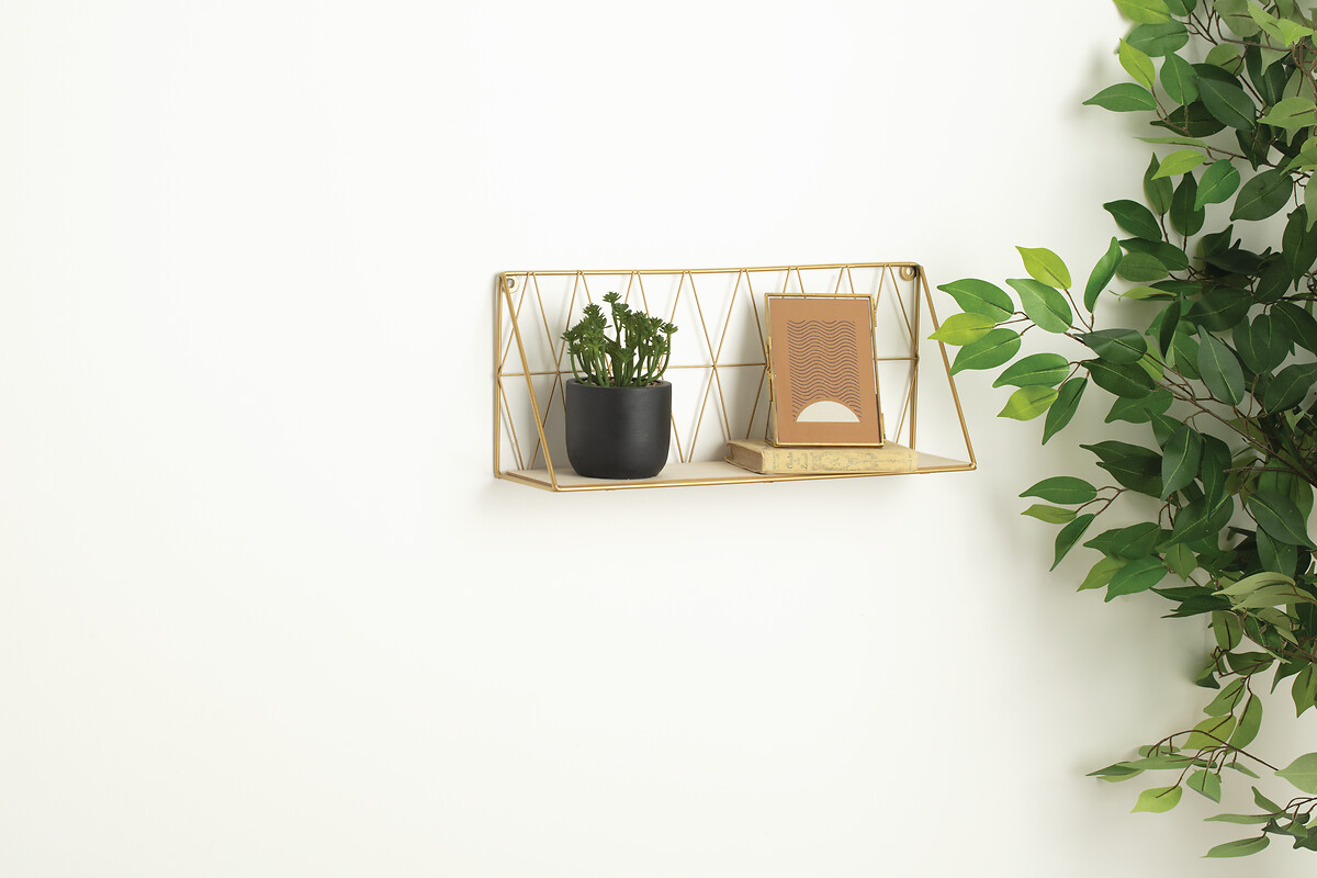 Prateleira De Parede Dourada 48x12x20cm