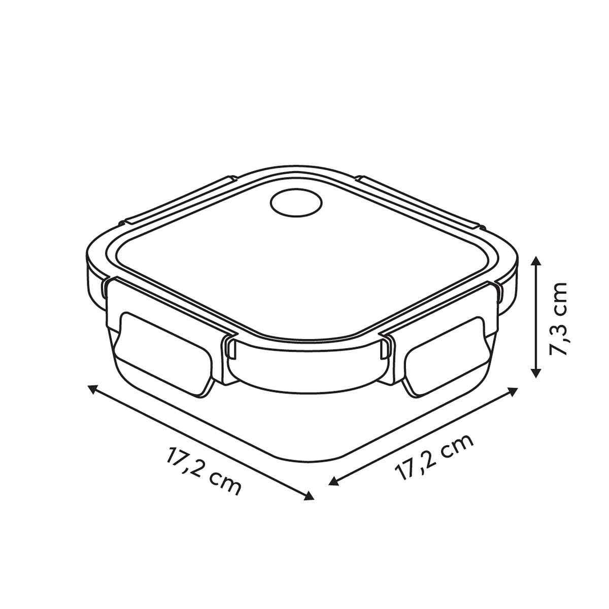 Herm&eacute;tico cuadrado CLIPEATPLUS 0,75L