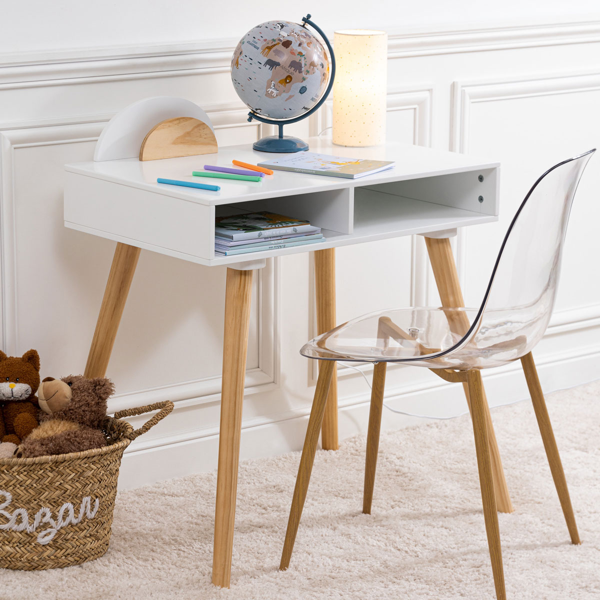 Escritorio De Mdf/Pino Blanco 75x47x74Cm