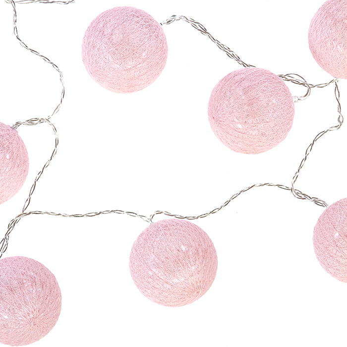 Guirnalda De 10 Bolas Led Rosa 6Cm